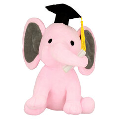 Plīša zilonis ar cepurīti, rozā, 27 cm цена и информация | Мягкие игрушки | 220.lv