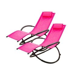 Dārza atpūtas krēsli, rozā, 2 gab. cena un informācija | Sauļošanās krēsli | 220.lv