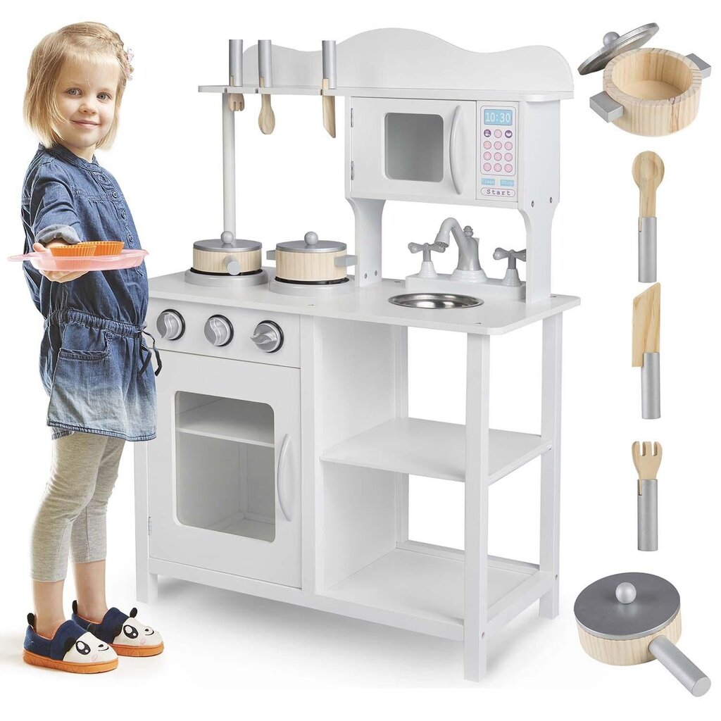 Koka virtuvīte bērniem, 60 x 30 x 85 cm cena un informācija | Rotaļlietas meitenēm | 220.lv