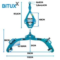 Koka greiferis, 720 mm, 1500 kg, bituxx цена и информация | Механические инструменты | 220.lv