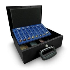 Металлический ящик для денег 35 см, черный цена и информация | Сейфы | 220.lv