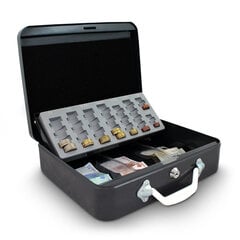 Металлический ящик для денег 30 см, темно-серый цена и информация | Сейфы | 220.lv