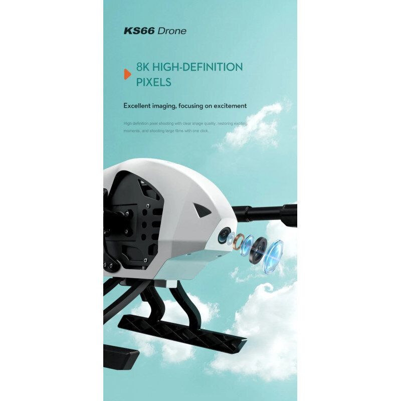 KS66 drons ar 8K HD kameru, 5G Wi-Fi cena un informācija | Droni | 220.lv