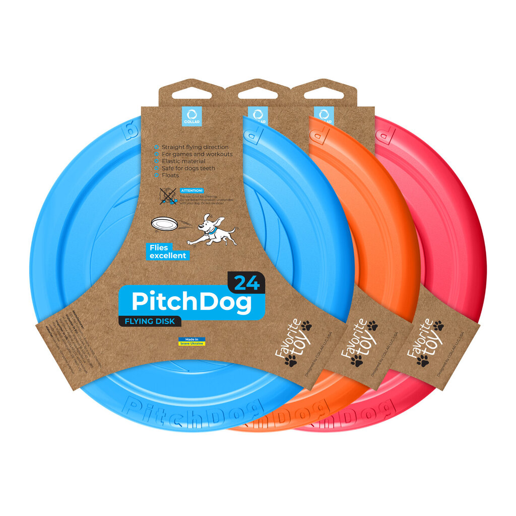 Interaktīva rotaļlieta suņiem - lidojošais disks Doggy Pitchdog, 24 cm, zils цена и информация | Suņu rotaļlietas | 220.lv