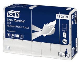 Lokšņu papīra dvieļi TORK Xpress Soft Multifold H2, 180 loksnes, 2 slāņi, jaukta šķiedra. 1Gab cena un informācija | Tualetes papīrs, papīra dvieļi | 220.lv