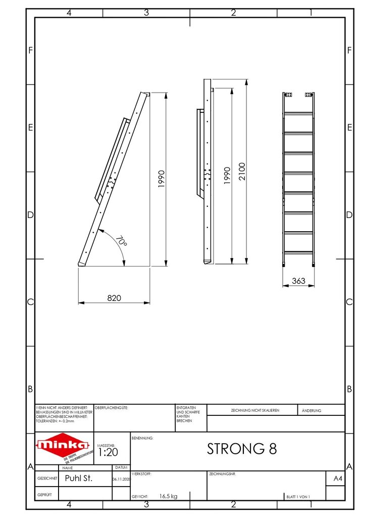 Kāpnes Minka STRONG 8, Augstums 199 - 210 cm цена и информация | Kāpnes | 220.lv