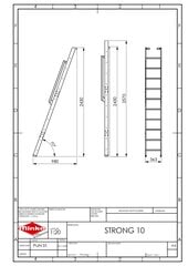 Kāpnes Minka STRONG 10, Augstums 243 - 257 cm cena un informācija | Kāpnes | 220.lv