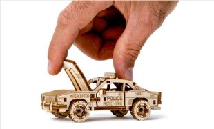 Koka 3D konstruktors Wooden City Policijas automašīna, 103 gab. цена и информация | Конструкторы и кубики | 220.lv