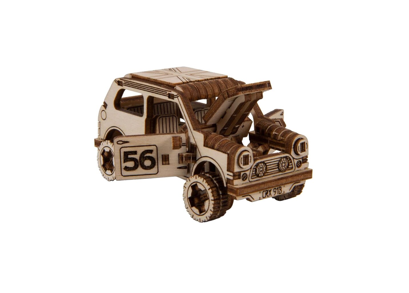 Koka 3D konstruktors Wooden City Rally Car Mini Cooper, 98 gab. цена и информация | Konstruktori | 220.lv