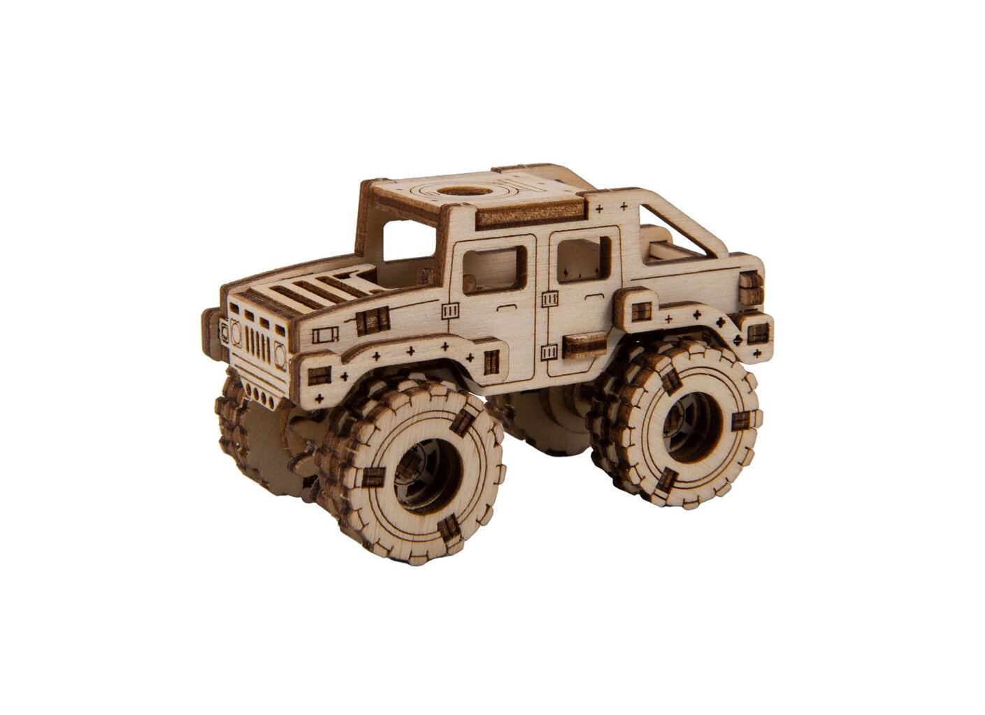 Koka 3D konstruktors Wooden City Monster Truck 2 Hummer H1, 65 gab. cena un informācija | Konstruktori | 220.lv
