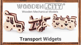 Koka 3D konstruktors Wooden City Transporta sīkrīki, 37 gab. цена и информация | Конструкторы и кубики | 220.lv