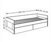 Izvelkamā gulta Orion, 80x200cm, balta cena un informācija | Gultas | 220.lv