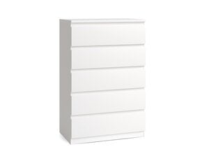 Комод Lyra с 5 ящиками 80x121 см, белый цена и информация | Комоды | 220.lv