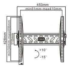 Cabletech LP09 32-55" цена и информация | Кронштейны и крепления для телевизоров | 220.lv