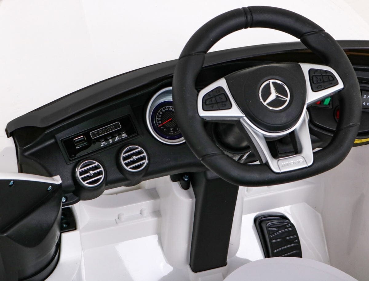 Vienvietīgs elektromobilis bērniem Mercedes Benz GLC63S, balts cena un informācija | Bērnu elektroauto | 220.lv