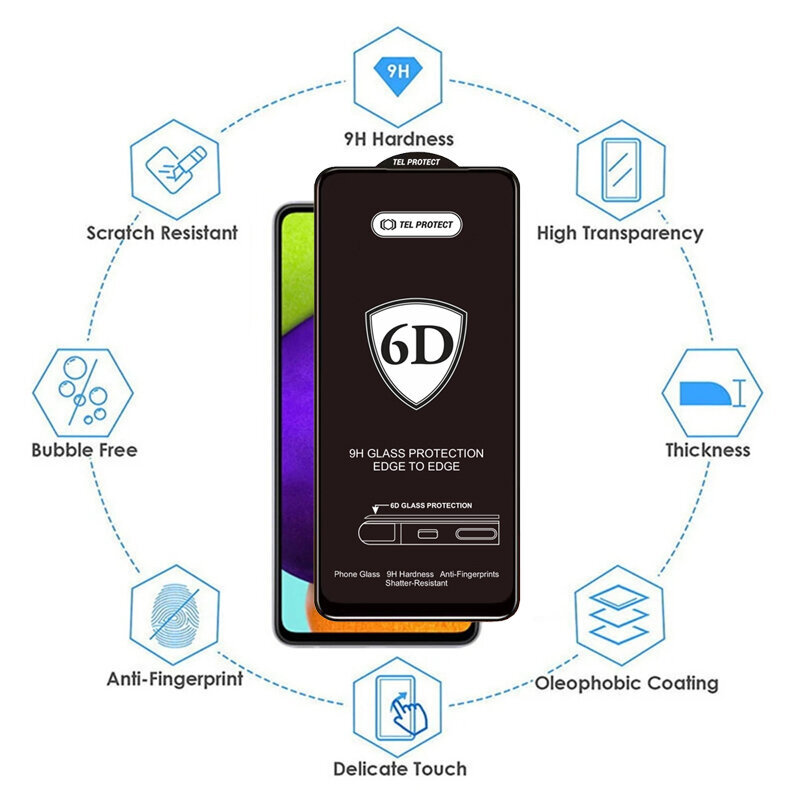 Full Glue 6D Samsung Galaxy S20 FE/Lite cena un informācija | Ekrāna aizsargstikli | 220.lv