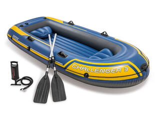 Piepūšamā laiva Intex Challenger 3, zila/dzeltena, 320 kg cena un informācija | Laivas un kajaki | 220.lv