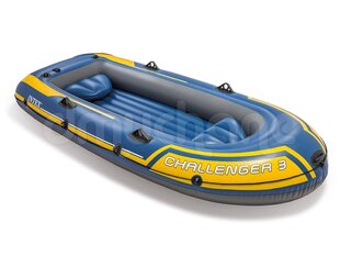 Piepūšamā laiva Intex Challenger 3, zila/dzeltena, 320 kg cena un informācija | Laivas un kajaki | 220.lv