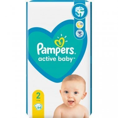Autiņbiksītes Pampers Active Baby, 2(4-8 k)g, 64 gab. cena un informācija | Autiņbiksītes | 220.lv