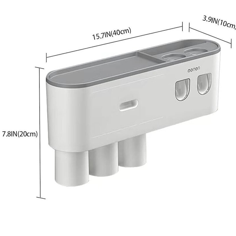 Zobu pastas dozators, multi organanizators ar plauktu, IVY Oenon цена и информация | Vannas istabas aksesuāri | 220.lv