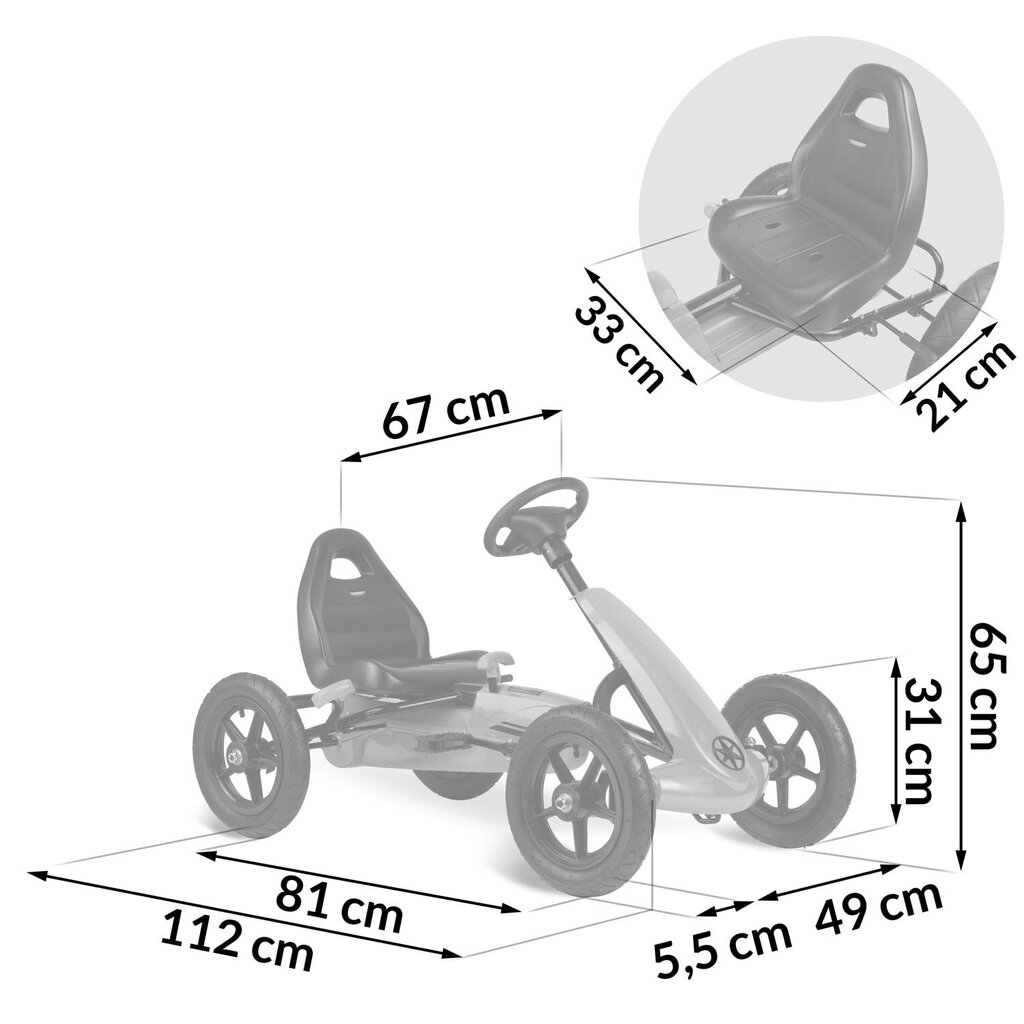 Bērnu pedāļu kartings, RK-592, sarkans цена и информация | Rotaļlietas zēniem | 220.lv