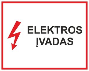 Līmējoša zīme, Elektros Įvadas, 200x250mm cena un informācija | Informatīvās zīmes | 220.lv