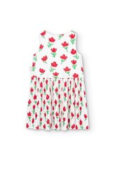 Платье для девочек Boboli 418036*9382, белый/красный 8445470405832 цена и информация | Платья для девочек | 220.lv