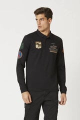 Polo krekls vīriešiem Aeronautica Militare 46776-6, melns cena un informācija | Vīriešu T-krekli | 220.lv