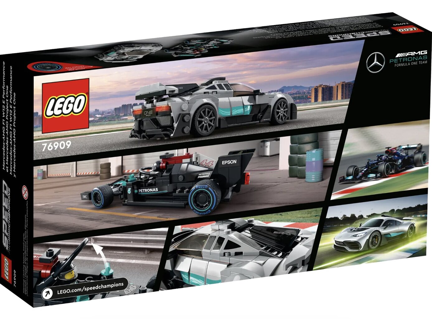 76909 LEGO® Speed Champions Mercedes-AMG F1 W12 E Performance un Mercedes-AMG Project One cena un informācija | Konstruktori | 220.lv