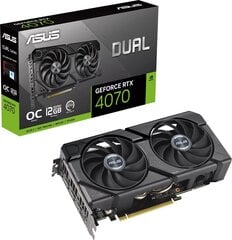 Asus GeForce RTX 4070 Dual Evo OC (DUAL-RTX4070-O12G-EVO) cena un informācija | Videokartes (GPU) | 220.lv