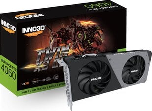 Inno3D GeForce RTX 4060 Twin X2 OC (N40602-08D6X-173051N) цена и информация | Видеокарты (GPU) | 220.lv