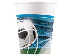 Papīra glāzītes “futbola fani”, 200ml/ 8gab. цена и информация | Праздничная одноразовая посуда | 220.lv