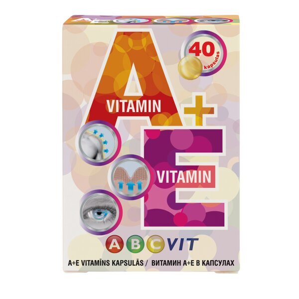 Uztura bagātinātājs ABCVIT A + E Vitamin, 40kapsulas цена и информация | Vitamīni, preparāti, uztura bagātinātāji labsajūtai | 220.lv