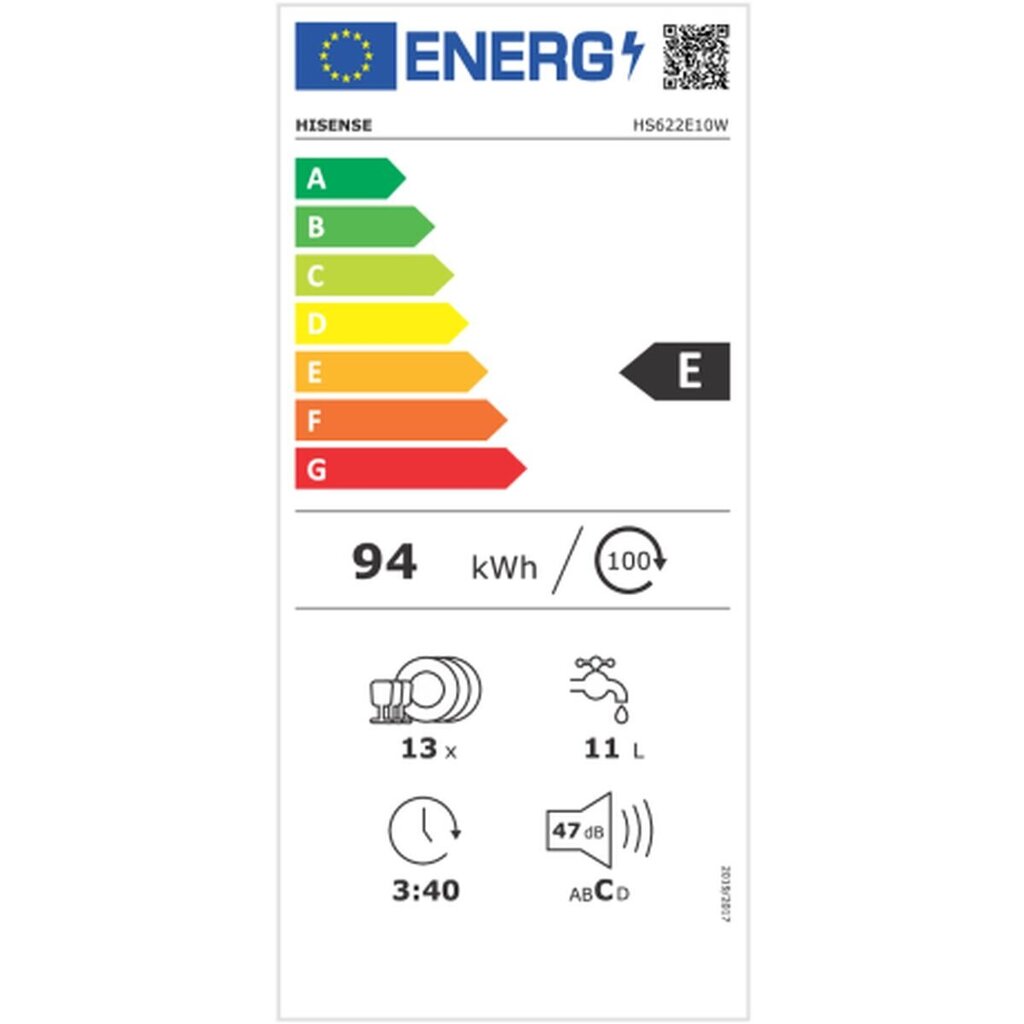 Hisense HS622E10W цена и информация | Trauku mazgājamās mašīnas | 220.lv