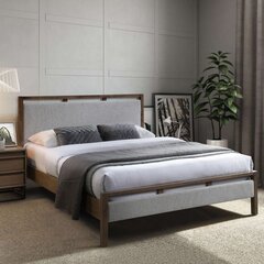 Кровать ВОКСИ с матрасом HARMONY DELUX 160x200см, серый цена и информация | Кровати | 220.lv