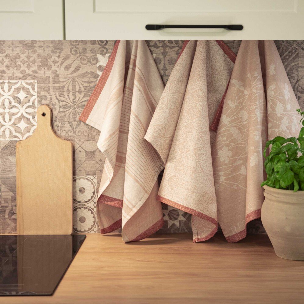 Provansas rozā virtuves dvieļu komplekts cena un informācija | Virtuves dvieļi, cimdi, priekšauti | 220.lv