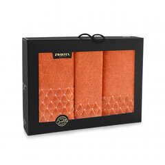 Комплект полотенец Oscar AB 30х50 см, 50х100 см, 70х140 см оранжевый цена и информация | Полотенца | 220.lv