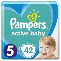 Autiņbiksītes Pampers Active Baby 5.(11-16 kg), 42 gab. цена и информация | Подгузники | 220.lv