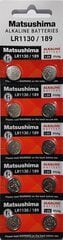 Baterijas Matsushima 189 / LR1130 - 10 gab. cena un informācija | Baterijas | 220.lv