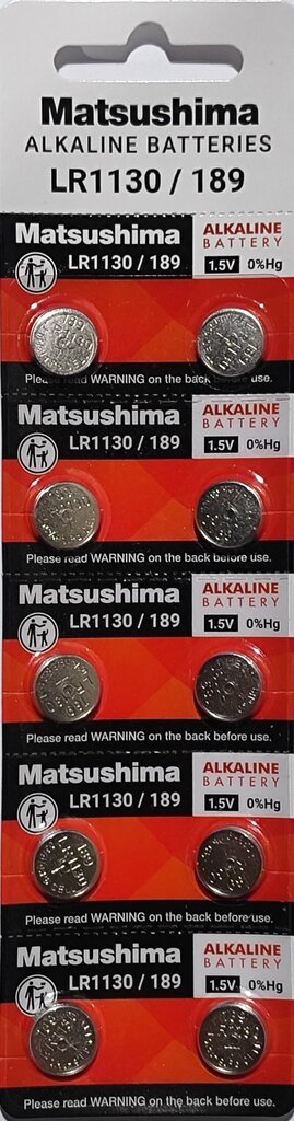 Baterijas Matsushima 189 / LR1130 - 10 gab. cena un informācija | Baterijas | 220.lv