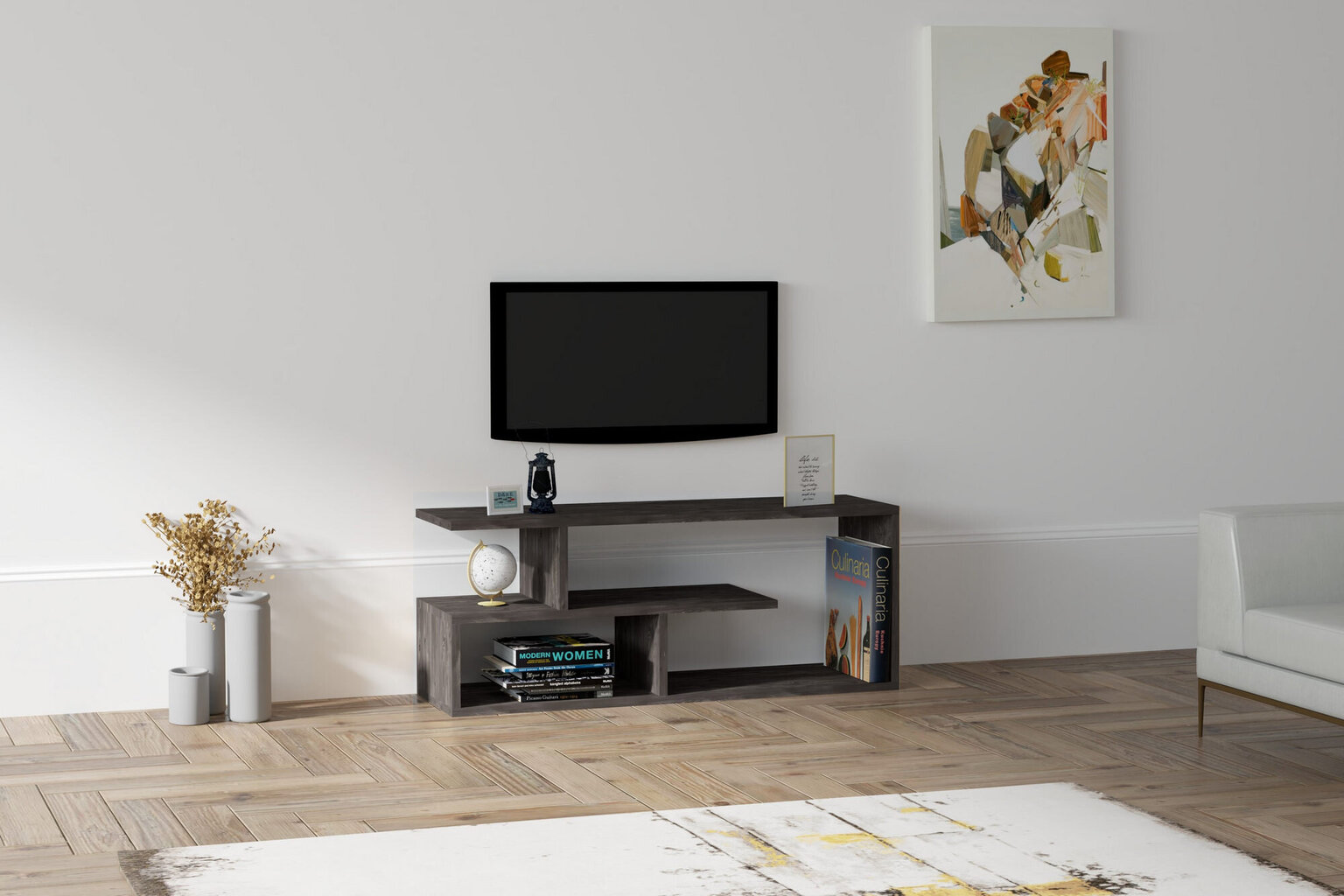 TV galdiņš Asir, 100x40x29,6 cm, melns cena un informācija | TV galdiņi | 220.lv