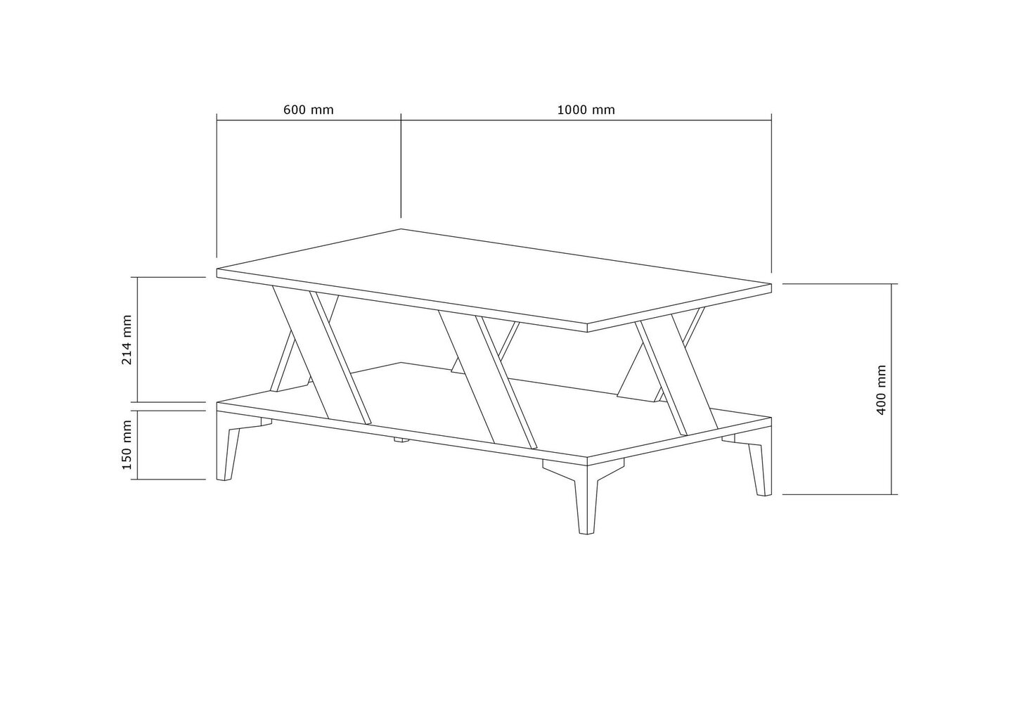 Kafijas galdiņš Asir, 100x60x40 cm, pelēks/tumši brūns cena un informācija | Žurnālgaldiņi | 220.lv
