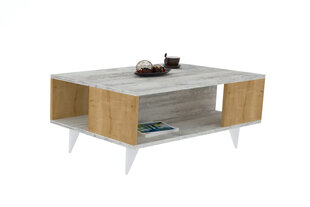 Kafijas galdiņš Asir, 90x39,5x60 cm, balts/bēšs cena un informācija | Žurnālgaldiņi | 220.lv