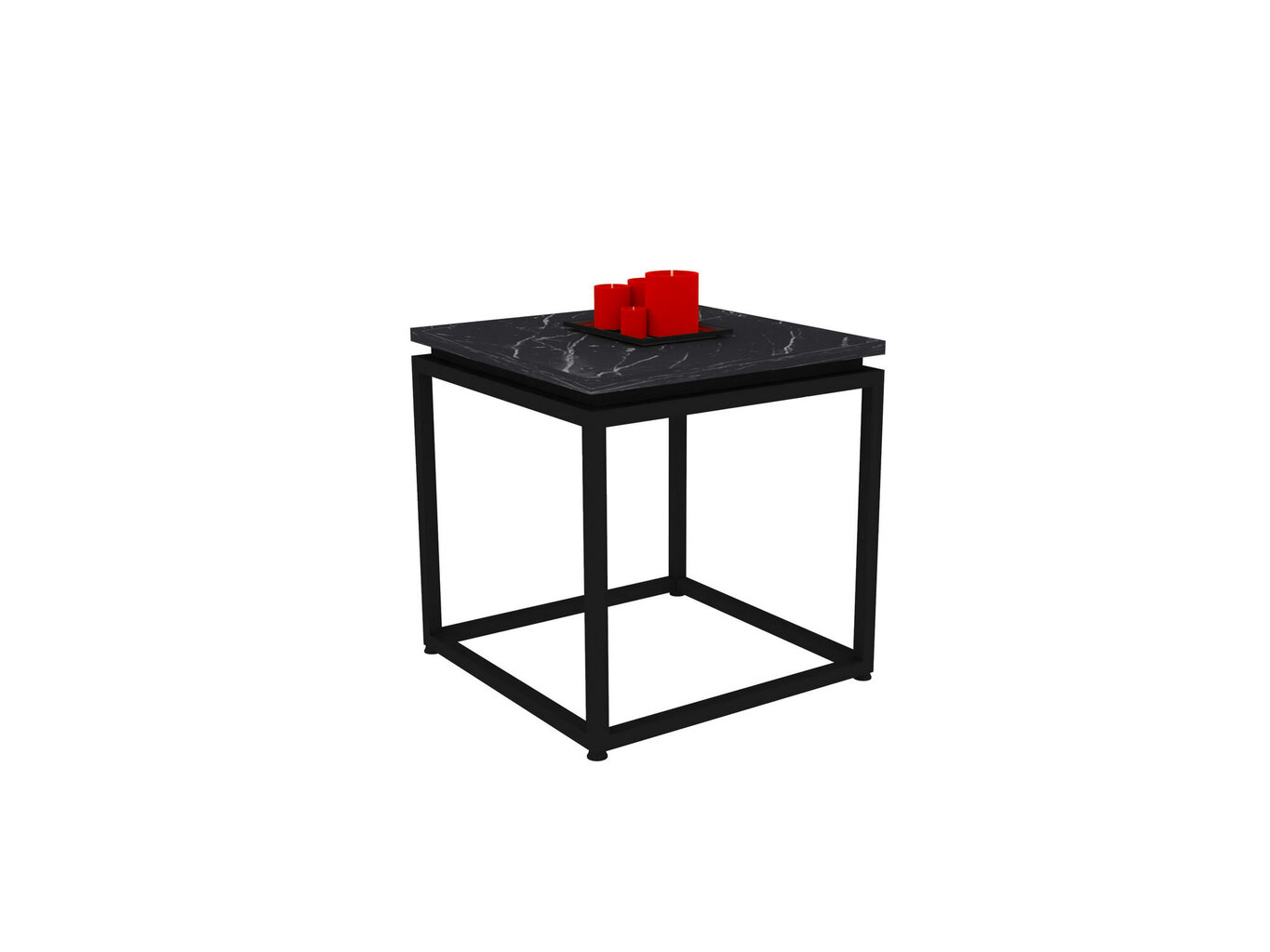 Kafijas galdiņš Asir, 45x45,5x45 cm, melns cena un informācija | Žurnālgaldiņi | 220.lv