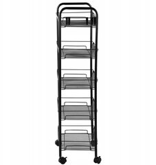 Полка мобильная на колесах Moderno, черная 27 х 44 х 105 см цена и информация | Комплектующие для кухонной мебели | 220.lv