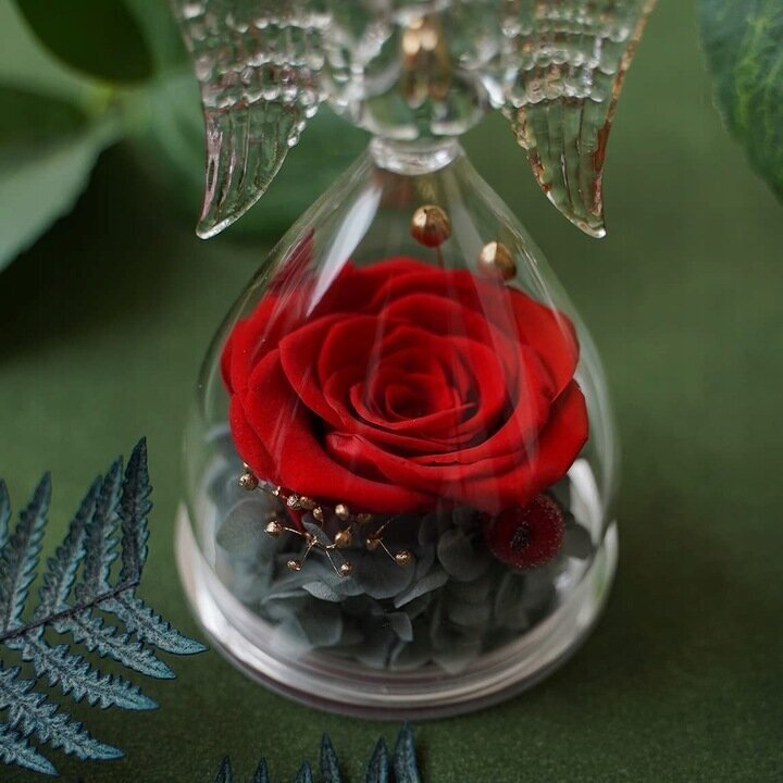 Mūžīga roze, eņģeļveida kupolā cena un informācija | Citas oriģinālas dāvanas | 220.lv