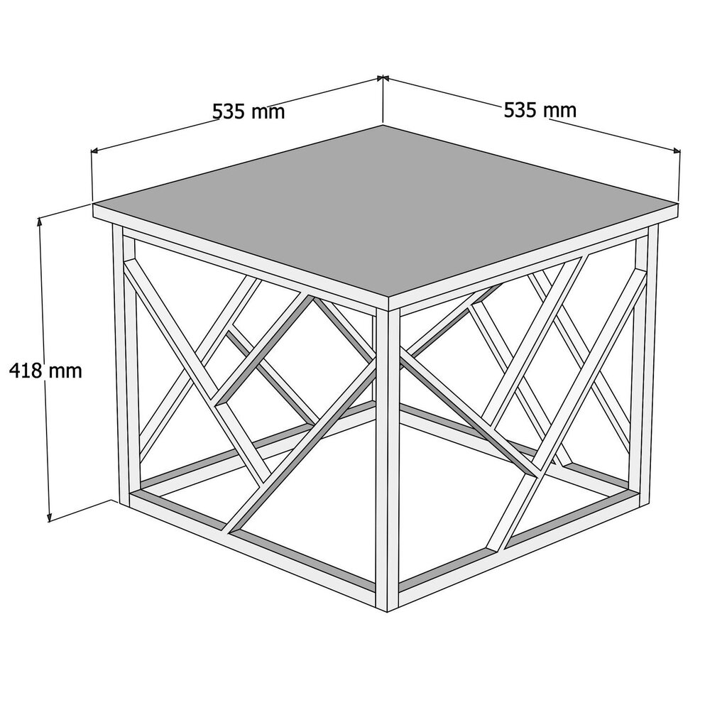 Kafijas galdiņš Asir, 53,5x41,8x53,5 cm, bēšs/melns cena un informācija | Žurnālgaldiņi | 220.lv