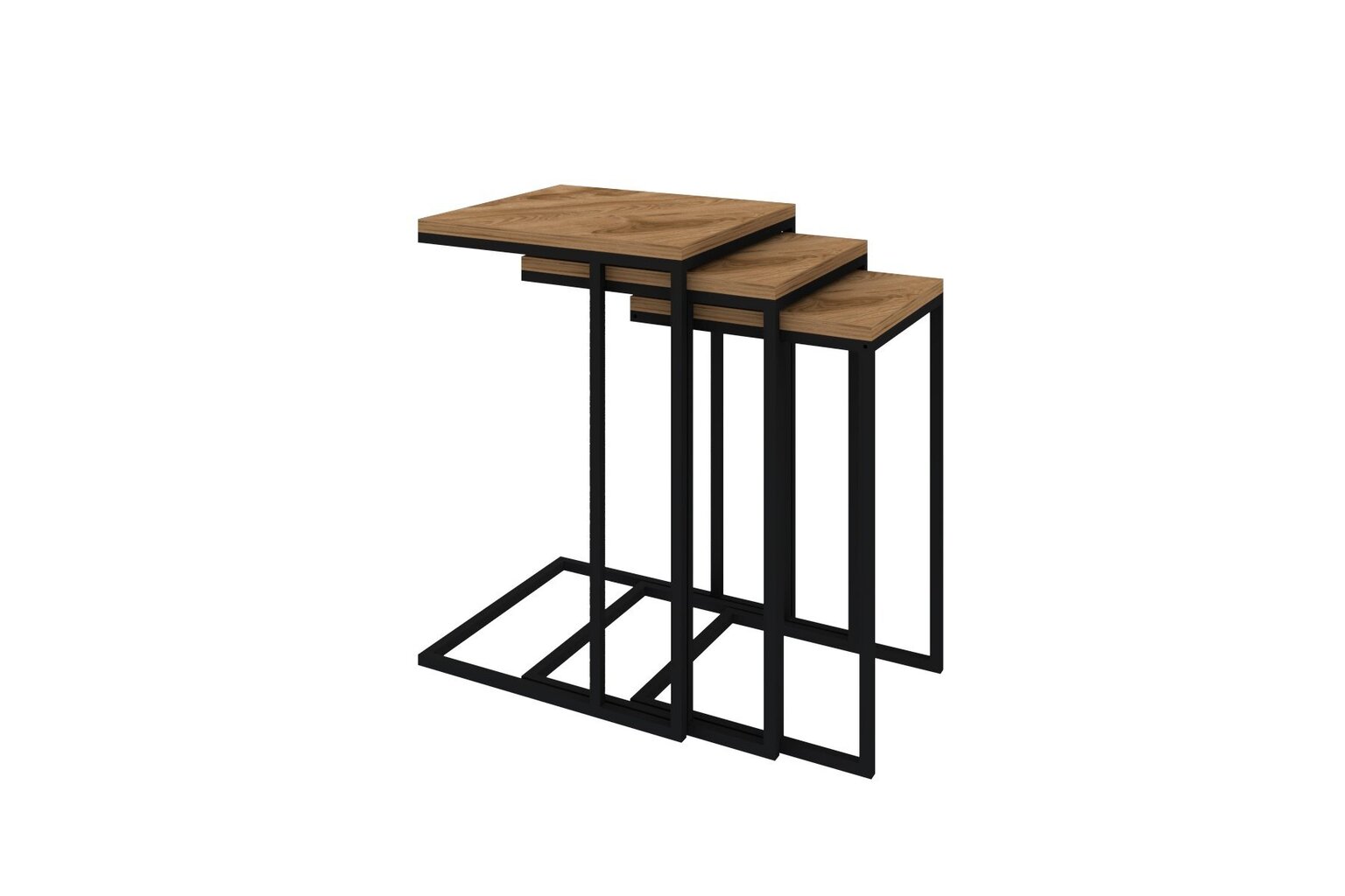 3-daļīgs galda komplekts Asir, 40x61,8x40 cm, brūns/melns цена и информация | Žurnālgaldiņi | 220.lv