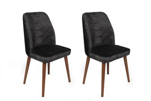 2 Krēslu komplekts Asir, 50x90x49 cm, tumši pelēks/brūns cena un informācija | Virtuves un ēdamistabas krēsli | 220.lv