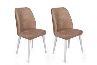 2 Krēslu komplekts Asir, 50x90x49 cm, gaiši brūns/balts cena un informācija | Virtuves un ēdamistabas krēsli | 220.lv